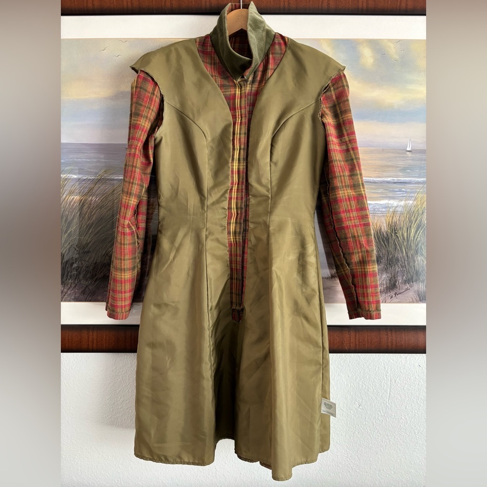 Vintage 1970s/80s Laura Ashley Wool Blend Red Green Plaid Tartan Dress - Picture 7 of 12